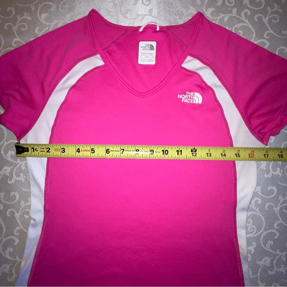 Barbie Pink The North Face Pink White Cap Sleeve Vapor Wick Tee Shirt - Picture 12 of 15